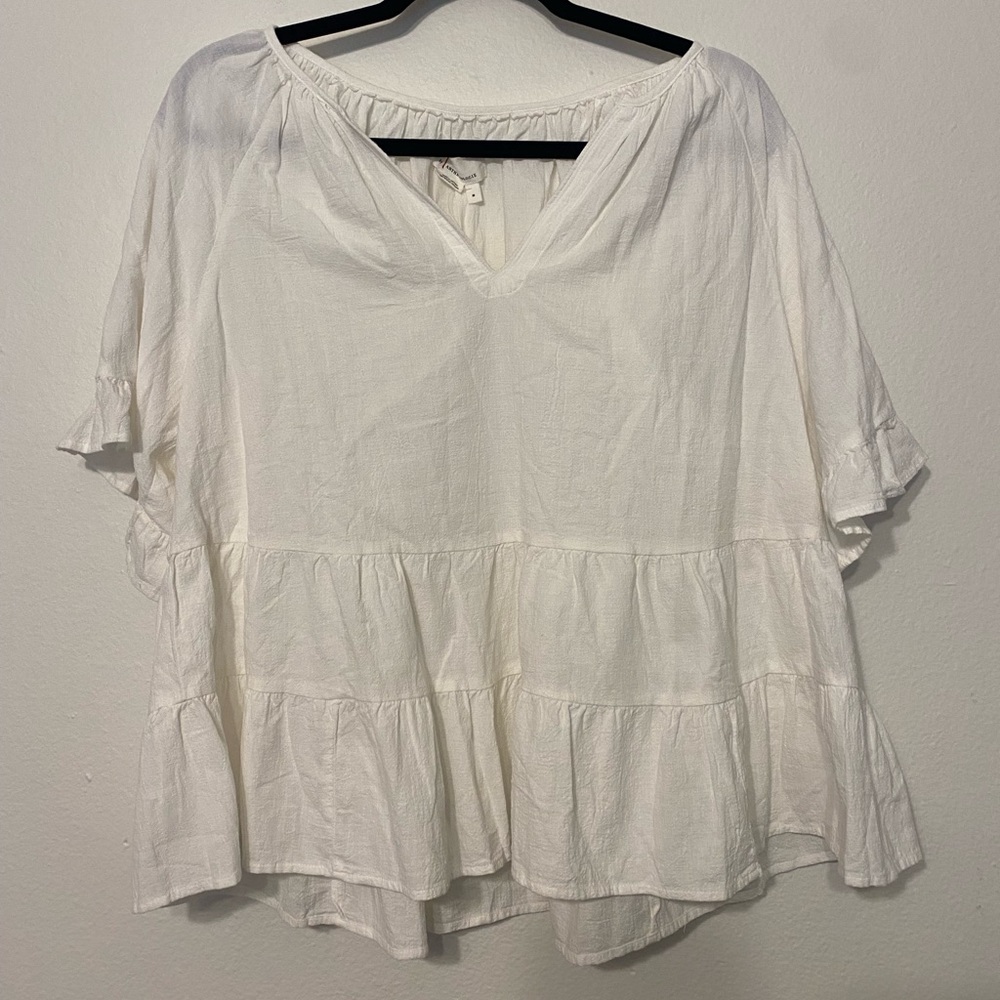 Anthropologie Boho Tiered Ruffle Blouse Size Medium NEW